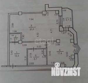 1-к квартира, вторичка, 69м2, 7/12 этаж