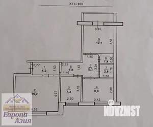 3-к квартира, вторичка, 66м2, 9/9 этаж