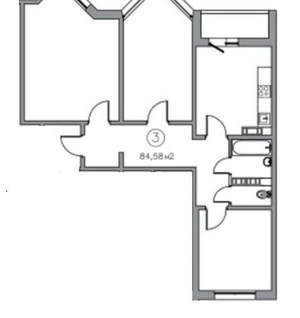 3-к квартира, вторичка, 85м2, 8/17 этаж