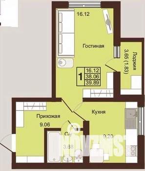 1-к квартира, вторичка, 40м2, 10/16 этаж