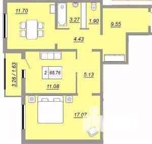2-к квартира, вторичка, 66м2, 3/4 этаж
