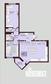 2-к квартира, вторичка, 78м2, 3/16 этаж