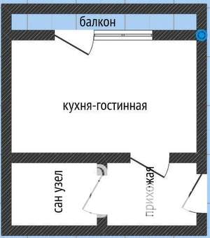 1-к квартира, вторичка, 30м2, 5/9 этаж