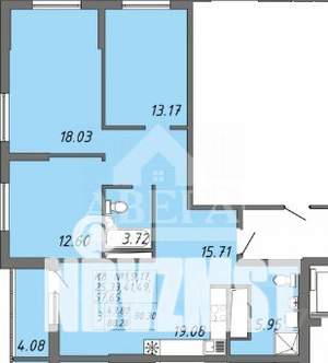 3-к квартира, вторичка, 90м2, 4/25 этаж