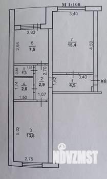 2-к квартира, вторичка, 49м2, 1/5 этаж