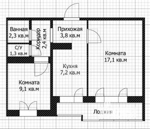 2-к квартира, вторичка, 44м2, 15/16 этаж