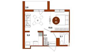 Студия квартира, вторичка, 33м2, 5/17 этаж