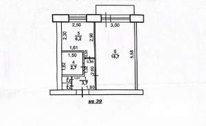 1-к квартира, вторичка, 30м2, 5/5 этаж