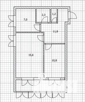 2-к квартира, вторичка, 49м2, 5/12 этаж
