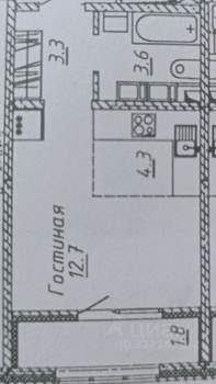 1-к квартира, сданный дом, 26м2, 9/24 этаж