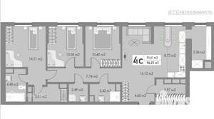 4-к квартира, вторичка, 96м2, 5/11 этаж