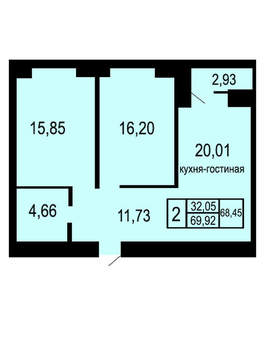2-к квартира, вторичка, 70м2, 3/17 этаж
