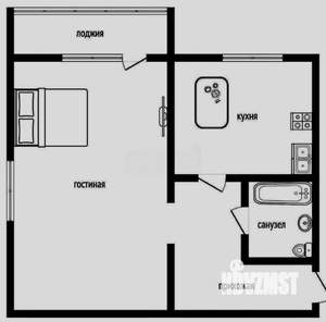 1-к квартира, вторичка, 30м2, 3/3 этаж