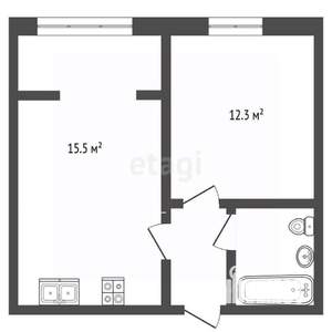1-к квартира, вторичка, 36м2, 6/24 этаж