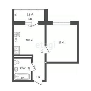 1-к квартира, вторичка, 31м2, 3/19 этаж