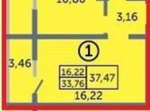 1-к квартира, вторичка, 38м2, 7/17 этаж