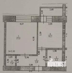 1-к квартира, вторичка, 39м2, 3/12 этаж
