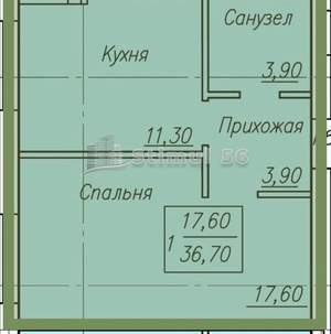 1-к квартира, вторичка, 37м2, 1/4 этаж