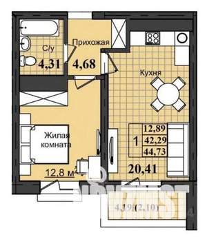 1-к квартира, вторичка, 45м2, 10/11 этаж