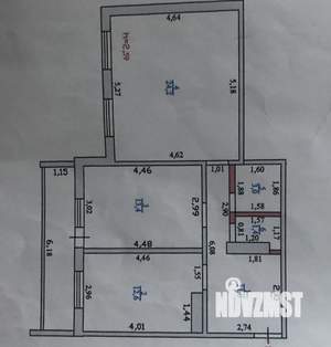 2-к квартира, вторичка, 65м2, 9/16 этаж