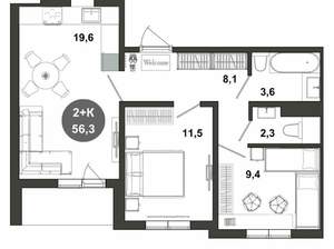 3-к квартира, вторичка, 56м2, 8/17 этаж