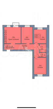 3-к квартира, вторичка, 82м2, 4/4 этаж