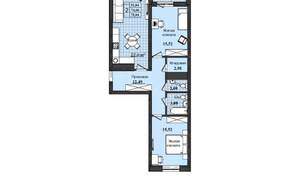 3-к квартира, вторичка, 77м2, 2/9 этаж