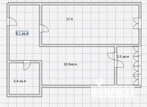 1-к квартира, вторичка, 42м2, 2/10 этаж