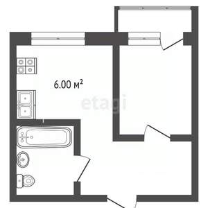 1-к квартира, вторичка, 34м2, 4/5 этаж