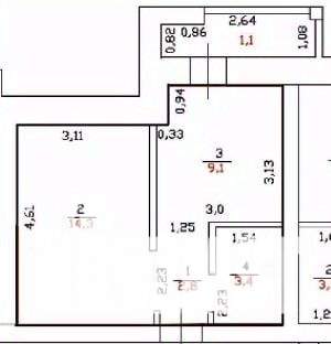 1-к квартира, вторичка, 30м2, 3/4 этаж