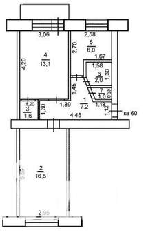 2-к квартира, вторичка, 47м2, 4/5 этаж