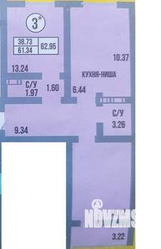 2-к квартира, вторичка, 62м2, 8/19 этаж