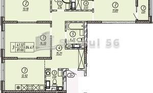 3-к квартира, вторичка, 85м2, 7/17 этаж