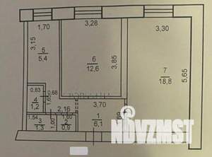 2-к квартира, вторичка, 46м2, 3/5 этаж