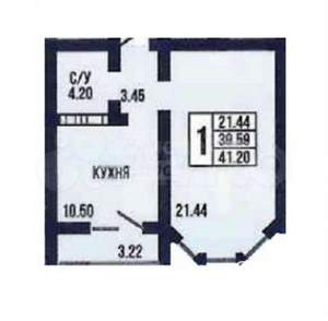 1-к квартира, вторичка, 41м2, 13/17 этаж