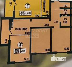 3-к квартира, вторичка, 72м2, 2/20 этаж