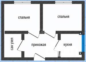 2-к квартира, вторичка, 54м2, 5/9 этаж
