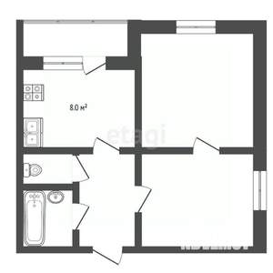 2-к квартира, вторичка, 51м2, 4/5 этаж