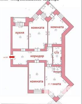 3-к квартира, вторичка, 122м2, 7/9 этаж