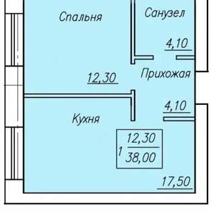 1-к квартира, вторичка, 37м2, 2/4 этаж