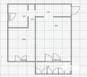 1-к квартира, вторичка, 44м2, 1/17 этаж
