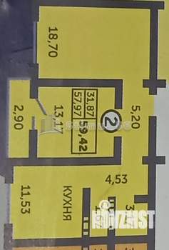 2-к квартира, сданный дом, 59м2, 2/17 этаж