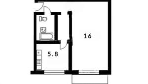 1-к квартира, вторичка, 31м2, 4/4 этаж