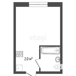 1-к квартира, вторичка, 18м2, 2/5 этаж