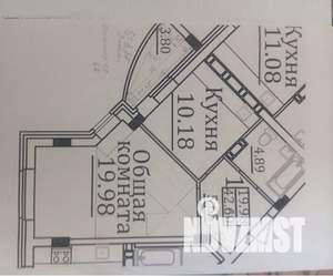 1-к квартира, вторичка, 42м2, 10/17 этаж