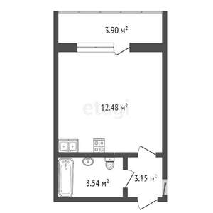 Студия квартира, вторичка, 25м2, 1/4 этаж