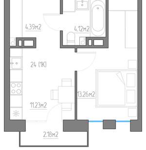 1-к квартира, вторичка, 35м2, 5/11 этаж