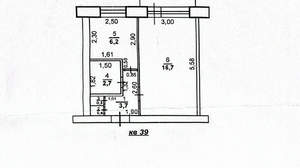 1-к квартира, вторичка, 30м2, 5/5 этаж