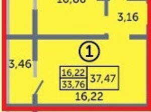 1-к квартира, вторичка, 38м2, 7/17 этаж