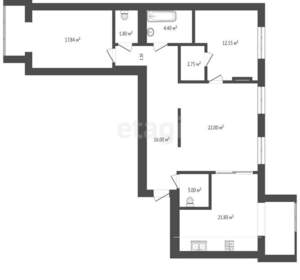 3-к квартира, вторичка, 89м2, 3/17 этаж